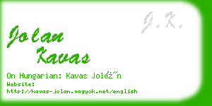jolan kavas business card